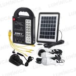 Kit Solar Portátil con Linterna y Tres Focos de 3W con conexión USB