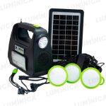 Kit Solar Portátil con Linterna y Tres Focos de 3W con conexión USB